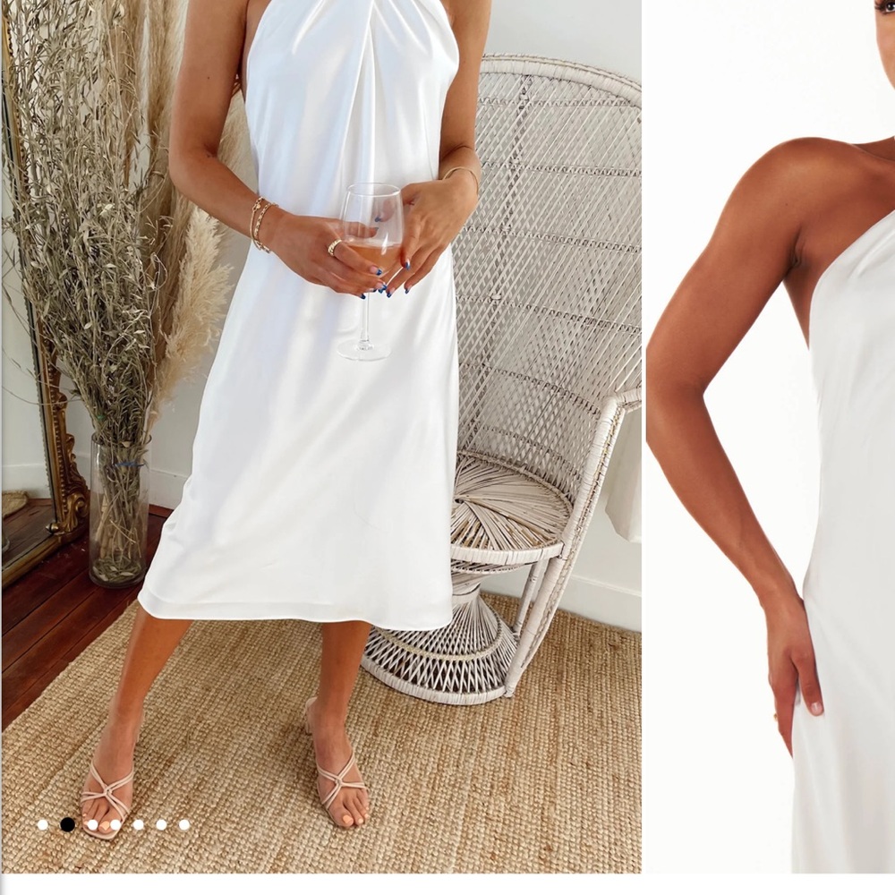Show Me Your MuMu White Halter Midi Dress
